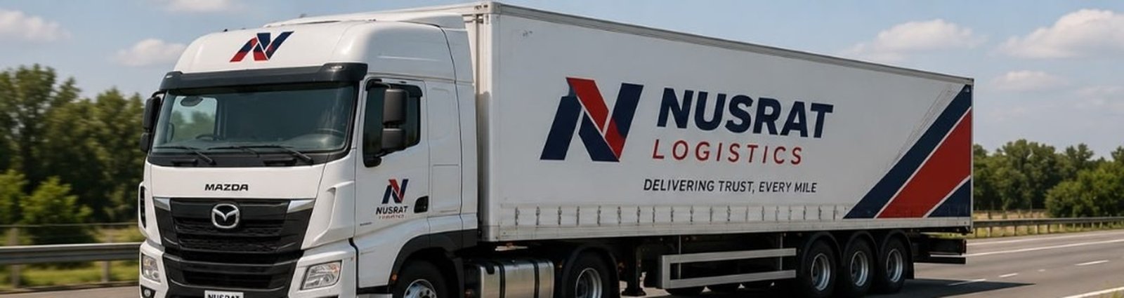 Goods transport truck on an intercity highway